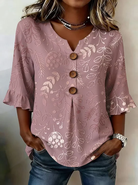 Peplum Vintage Floral Blouse