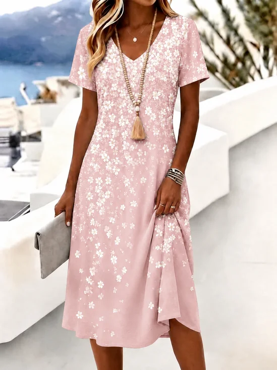 Loose Vacation Dress With No