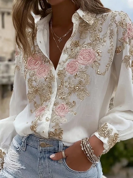 3D Printing Vintage Regular Fit Four-Side Projectile Shirt