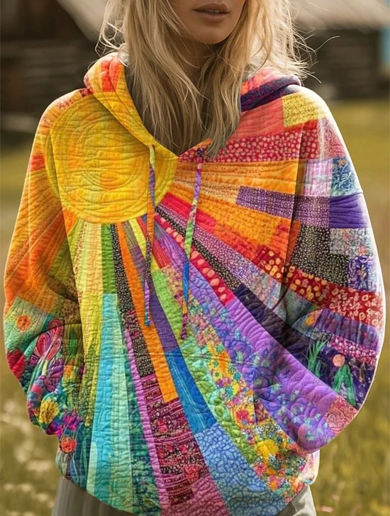Vintage Hoodie Regular Fit Abstract Hoodie