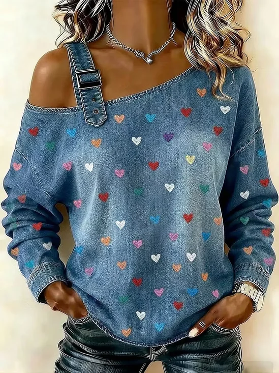 Heart/Cordate Casual Sweatshirt