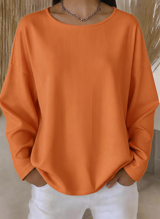 Casual Crew Neck Loose Plain T-Shirt