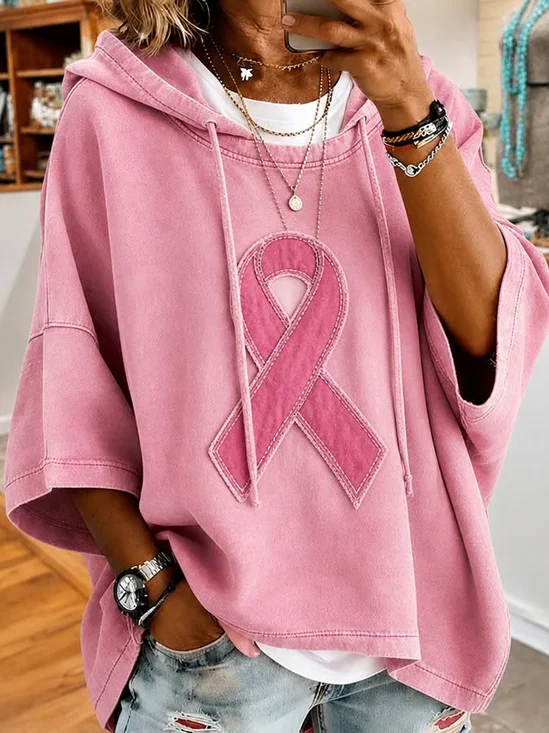 Breast Cancer Awareness Abstract Printing Hoodie Casual Hoodie