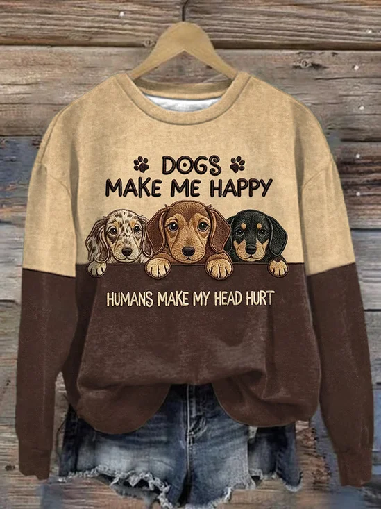 Women's Casual Printed Long-Sleeve Sweatshirt