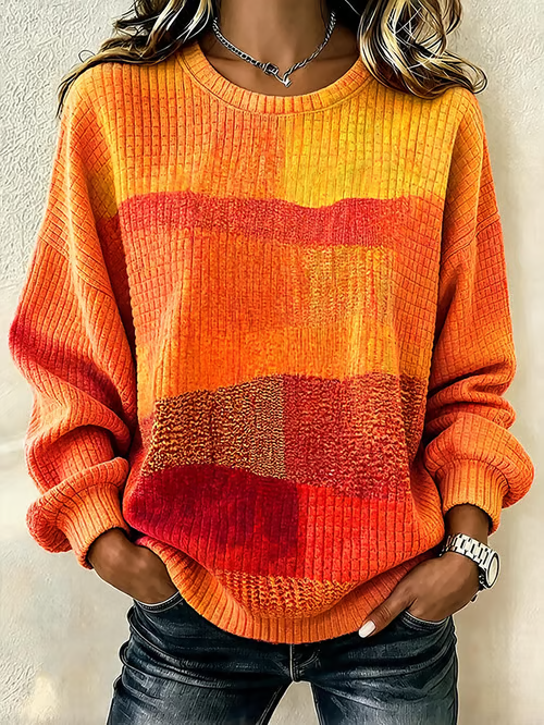 Abstract Casual Regular Fit Printing Sweatshirt