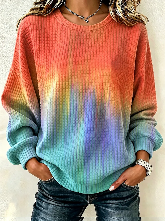 Crew Neck Printing Casual Regular Fit Sweatshirt
