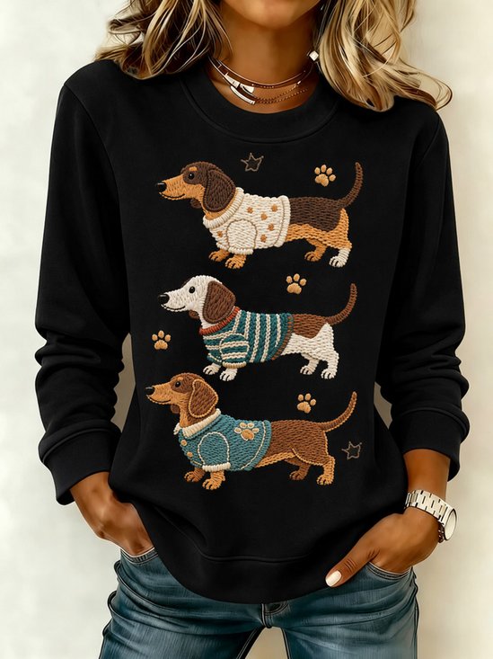 Dog Casual Cartoon Sweatshirt