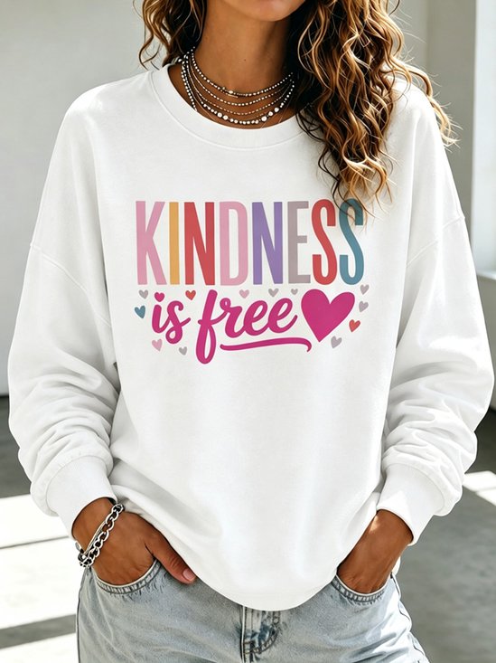 Letter Crew Neck Daily Sweatshirt