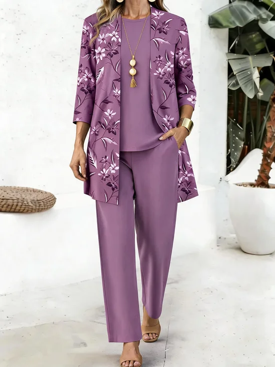 Floral Casual Regular Fit Matching Outfit
