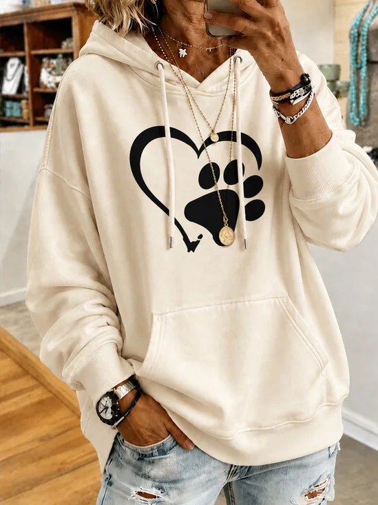 Heart Paw Long Sleeve Hoodie