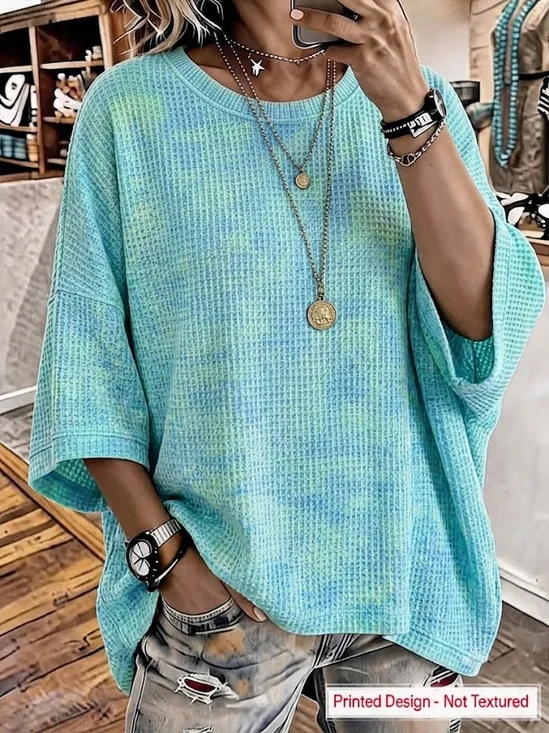 Ombre Casual Crew Neck Loose T-Shirt