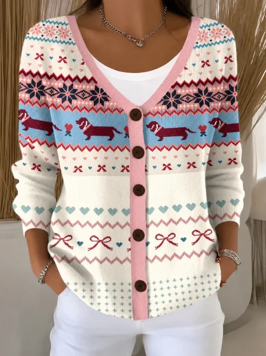 Regular Fit Casual Dog Knit Top