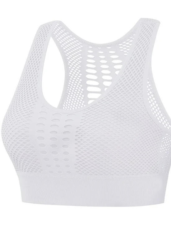 Sports Hollow Out Plain Sports Bra