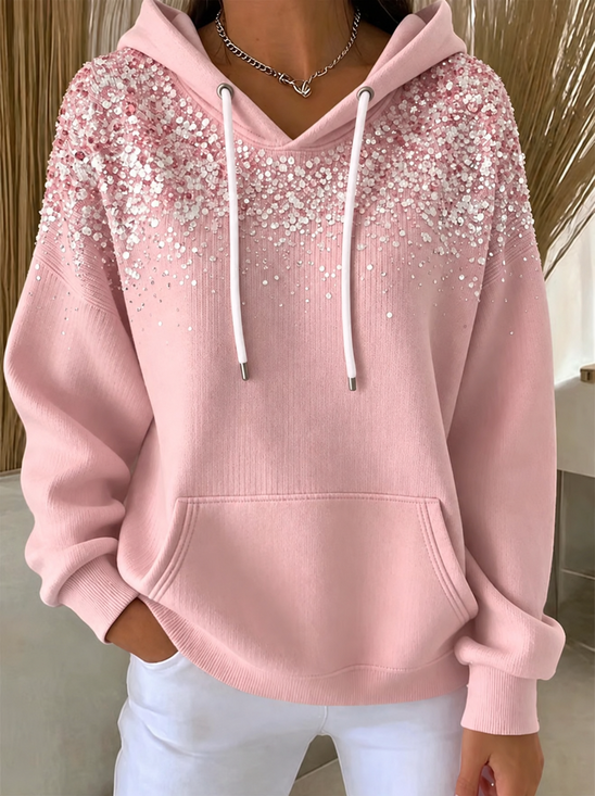 Glam Casual Hooded Sweatshirt