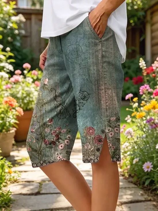Simple Floral Shorts