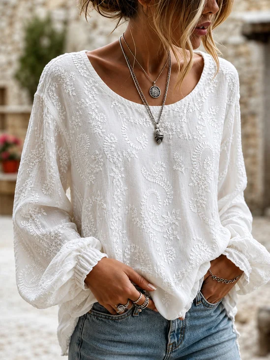 Paisley Pattern Lazy‑Style Blouse
