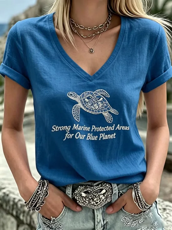 Printing Marine Life Casual T-Shirt