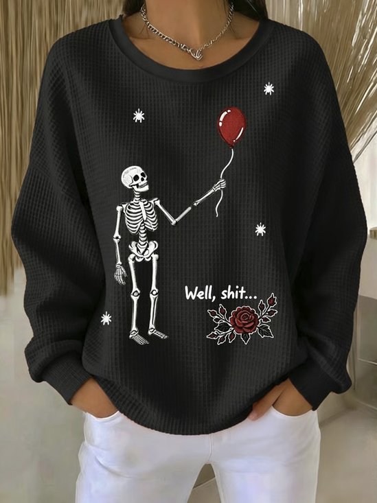 Vintage-Style Skull Halloween Sweatshirt