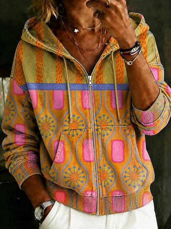 Hoodie Vintage Zipper Regular Fit Hoodie