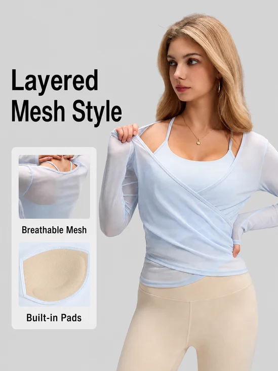 Plain V Neck Simple Tight Active T-Shirt