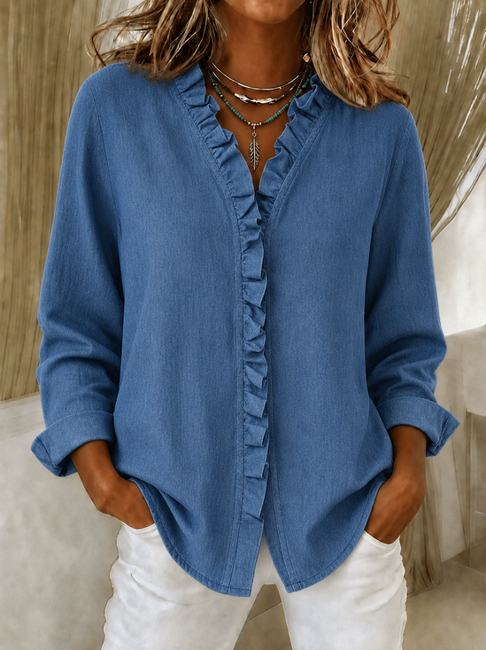 Printing Loose Four-Side Projectile Elegant Shirt