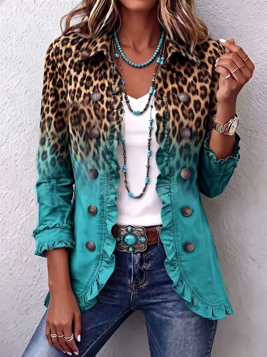 Ombre Shawl Collar Vintage Jacket