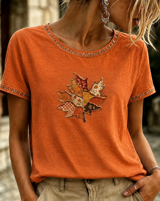 Casual Printing Regular Fit Crew Neck T-Shirt