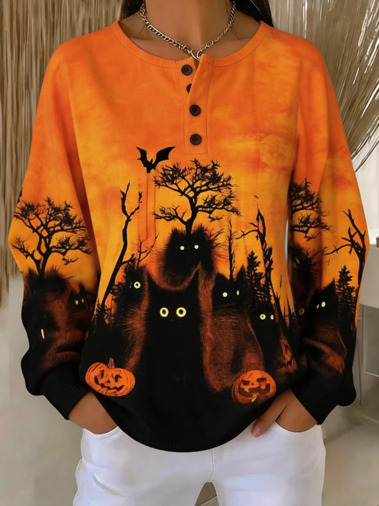 Black Cat Halloween Sweatshirt