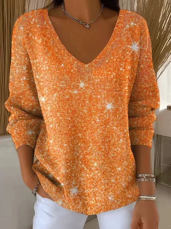 Random Print Party Sweater