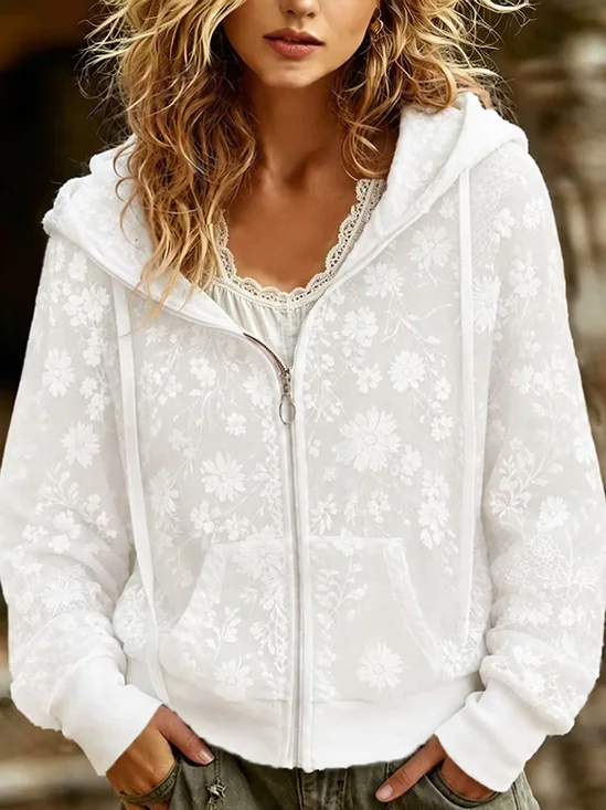 Casual Floral Regular Fit Jacket