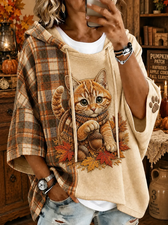 Women's  Autumn Cute Cat Hoodie