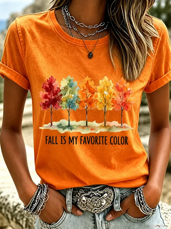Women's Short Sleeve T-shirt Summer White Maple Leaf Printing Jersey Crew Neck Daily Going Out Casual Top