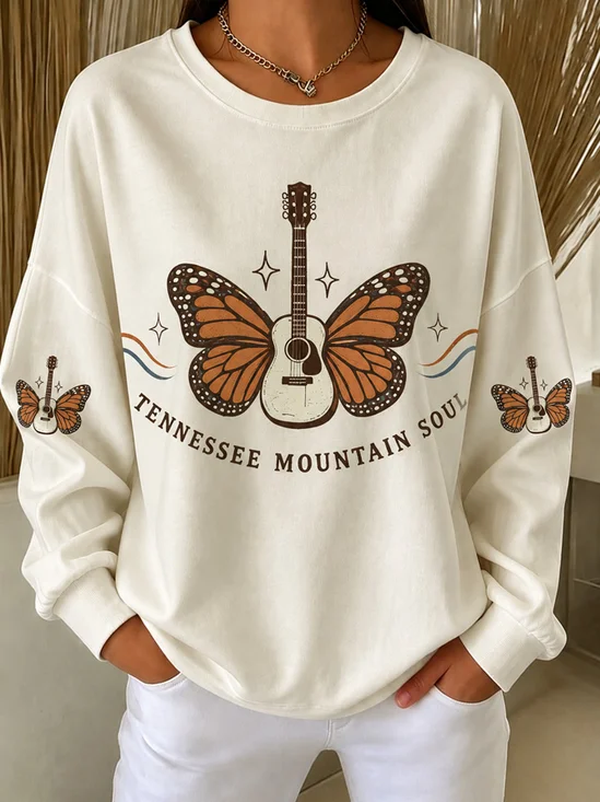 Letter and Butterfly Sweatshirt