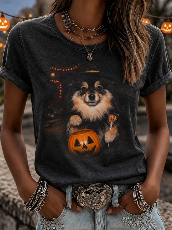 Halloween Cute Pet Pumpkin Trendy T-Shirt