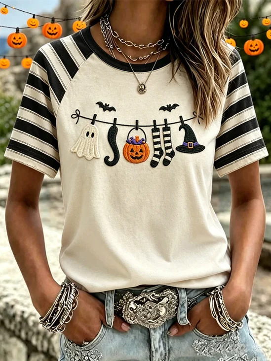 Fun Halloween Element Raglan Casual T-Shirt