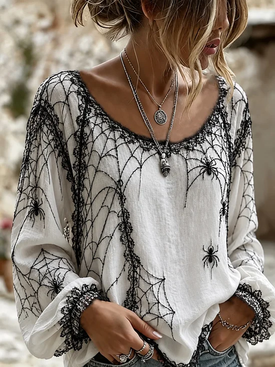 Spider Web Eye‑Catching Fashion Blouse