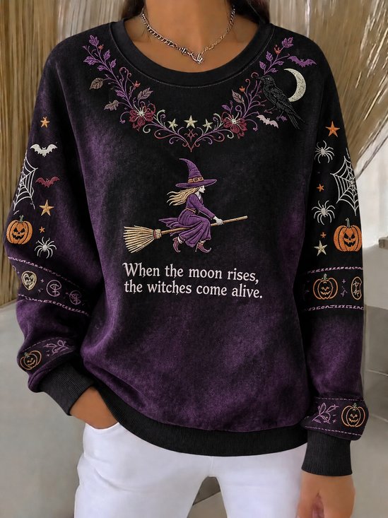 Casual Spider Web Pattern Sweatshirt