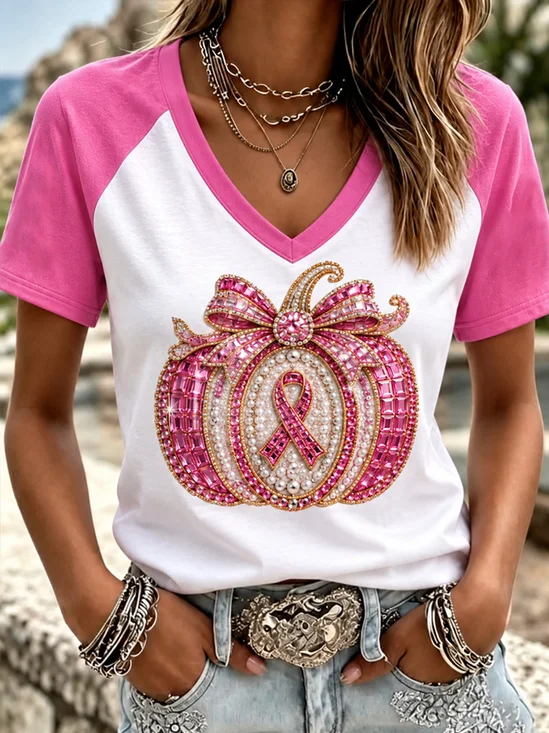Charity Pumpkin Fashion Crew Neck Casual T-Shirt