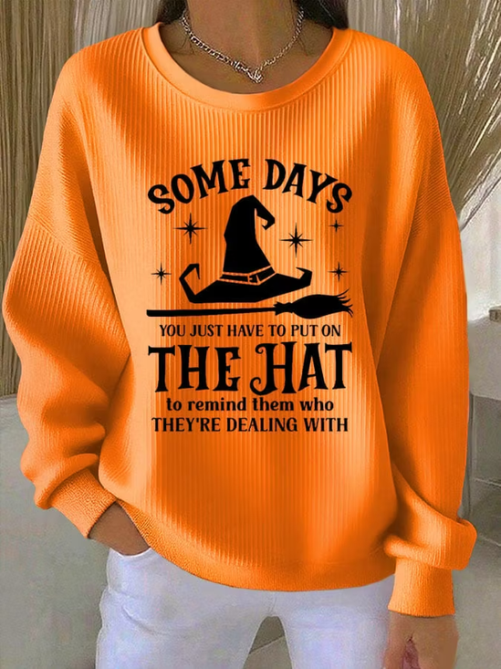 Casual Crew Neck Regular Fit Halloween Sweatshirt