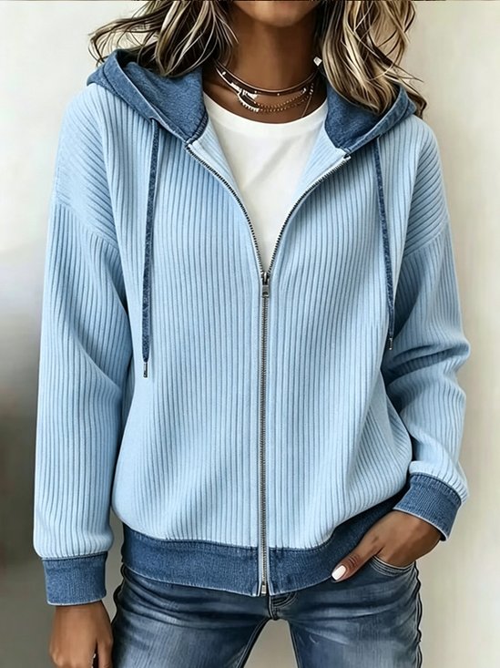 Casual Zip‑Up Hooded Outerwear