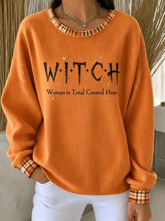 Witch Letter Slogan Fashion Sweatshirt