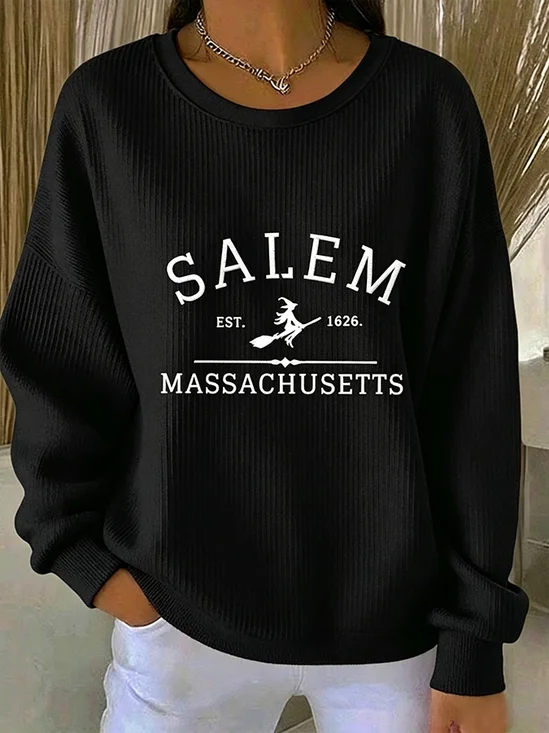 Casual Loose Printing Halloween Sweatshirt