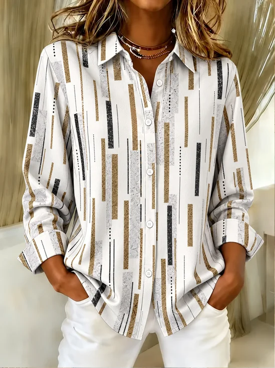 Abstract Graphic Vintage Shirt Collar Shirt