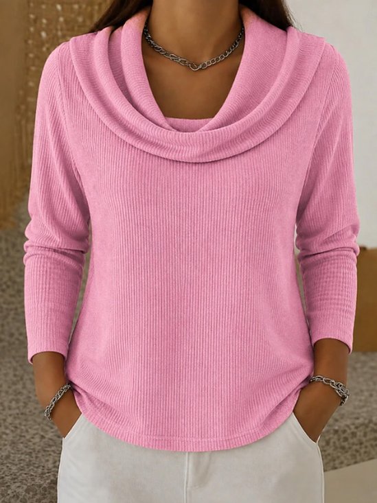 Loose Cowl Neck Casual Sweater