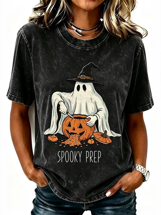 Printing Casual Regular Fit Text Letters T-Shirt
