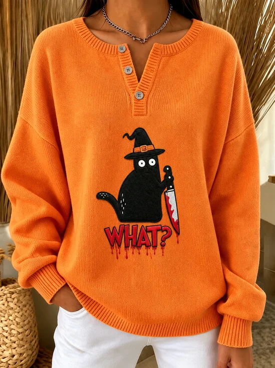 Printing Casual Regular Fit Halloween Sweatshirt