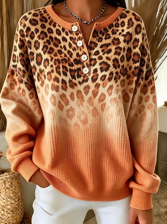 Casual Leopard Sweatshirt