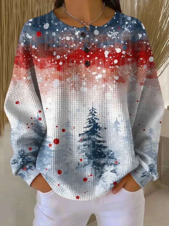 Christmas Tree Regular Fit Casual Sweatshirt