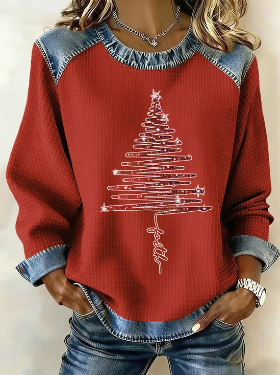 Sparkling Christmas Tree Long Sleeve Sweatshirt