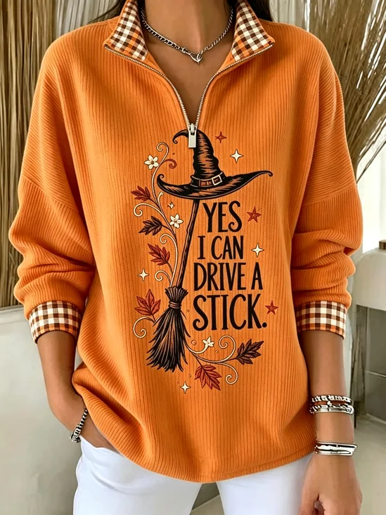 Regular Fit Casual Printing Halloween Sweatshirt